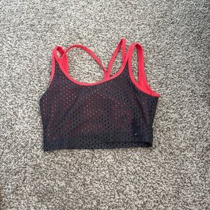 Nike Women's Black and Red Sports Bra